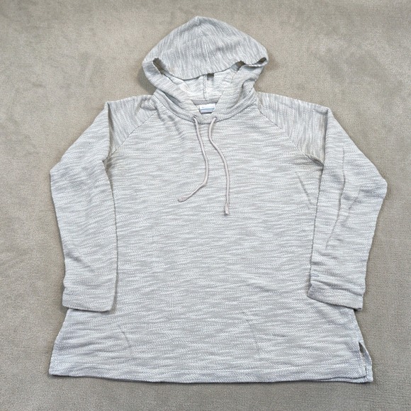 Columbia Hoodie Womens Large Gray Space Dye French Terry Pullover Relaxed Fit — photo 2